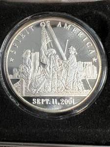 1 TROY OZ .999 FINE SILVER SPIRIT OF AMERICA 911 MEMORIAL ROUND