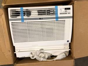 lot 20 image: LG 12,000 BTU 230-Volt Window Air Conditioner LW1216HR with Cool, Heat and Remote in White Customer Returns See Pictures