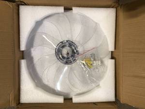 lot 21 image: 18.5 in. Farmhouse Flush Mount Caged Metal Ceiling Fan with Lights, Remote Control, 6 Gear Wind Speed Fan by Magic Home Customer Returns See Pictures