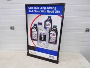 lot 13 image: Double Sided Metal Mobil 1 Stand Up Sign