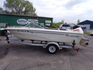 lot 1A image: 1977 Mark Twain Boat with Trailer and 115HP Johnson Outboard Motor