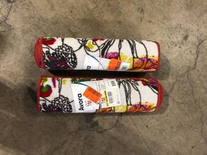 lot 20 image: Lot of 2 World Rug Gallery Modern Bright Flowers Non-Slip (Non-Skid) Multi 24 in. x 120 in. Runner Rug  Customer Returns See Pictures