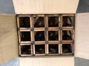 lot 30 image: Brown Rustic Wooden Candle Holder Wedding Lantern Centerpiece Wedding Table Decoration ( 12-Pcs )   Customer Returns See Pictures