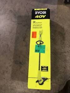 lot 34 image: RYOBI 40V 12 in. Cordless Battery String Trimmer (Tool Only)   Customer Returns See Pictures