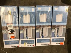 lot 37 image: Lot of ClosetMaid 32 in. H x 24 in. W x 12 in. D White Wood Look 2-Door Stackable Storage Organizer Customer Returns See Pictures