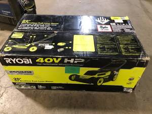lot 3 image: RYOBI 40V HP Brushless 20 in. Cordless Battery Walk Behind Push Mower with 6.0 Ah Battery and Charger  Customer Returns See Pictures