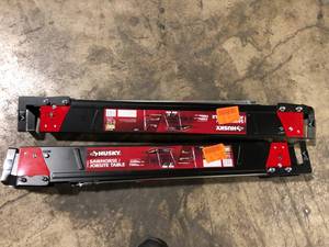 lot 14 image: Lot of 2 Husky 28.7 in. x 41.1 in. Steel Saw Horse and Jobsite Table with 1100 lbs. Capacity - 1 Each Customer Returns See Pictures