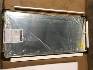 lot 36 image: ORGANNICE 28 in. W x 60 in. H Rectangular Modern Gold Aluminum Framed Rounded Full Length Mirror Customer Returns See Pictures