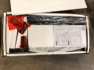 lot 40 image: Greystone 4 Tier Ladder Bookcase in BarnwoodBlack Customer Returns See Pictures