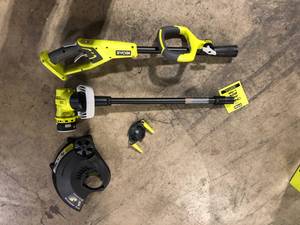 lot 41 image: RYOBI ONE 18V 13 in. Cordless Battery String TrimmerEdger (Tool Only)   Customer Returns See Pictures