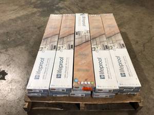 lot 6 image: 10 Boxes of Lifeproof Shenandoah Oak 0.27 in. x 6.5 in. W Engineered Hardwood Click Lock Waterproof Flooring (21.67 sq. ft.  case)Customer Returns See Pictures