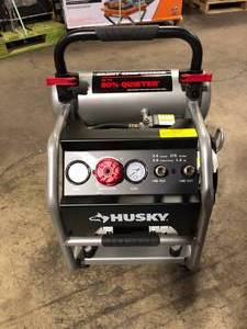 lot 17 image: Husky 4.5 Gal. 175 PSI Portable Electric Quiet Air Compressor Customer Returns See Pictures