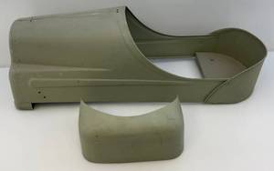 lot 12 image: Vintage GARTON Sad Face Fire Chief Metal Pedal Car Body