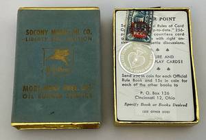 lot 13 image: Vintage United States Playing Card CO. Sealed With Stamp Mobilheat Advertising Playing Cards (VERY COOL)
