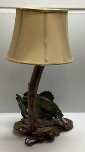 lot 14 image: Vintage DHM Walleye Lamp 9 w x 15 L x 27 H