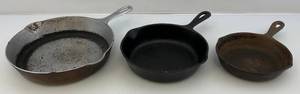 lot 43 image: Misc. Size Cast Iron Skillets Including Griswold & More