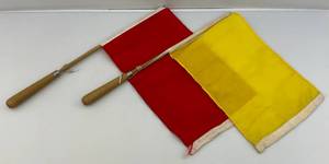 lot 96 image: Vintage Soccer Referee Flags