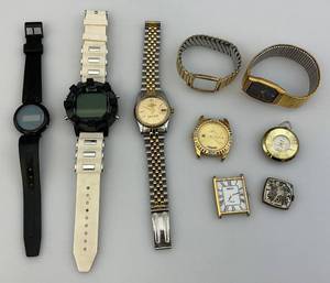 lot 100 image: Misc. Vintage Watches Including Rolex Copy & More