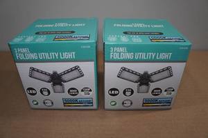 lot 129 image: 2 3-Panel Folding LED Utility Lights
