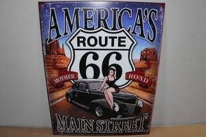 lot 160 image: Route 66 Metal Sign