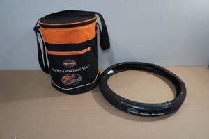 lot 177 image: Harley Davidson 75th Anniversary Cooler & Steering Wheel Cover