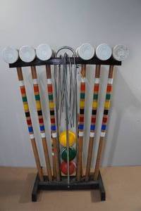 lot 237 image: Croquet Set with Stand - Missing Some Balls