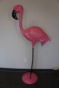 lot 264 image: Metal Pink Flamingo - 5 Foot Tall