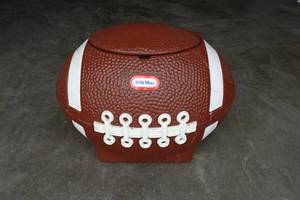 lot 340 image: Little Tikes Large Plastic Football Toy Chest