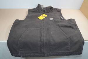 lot 284 image: Carhartt Washed Duck-Sherpa Mock Neck Lined Vest -XLarge