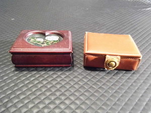 2 Wooden Jewelry Boxes with Jewelry
