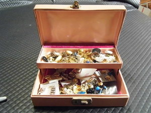 Vintage Jewelry Box filled with Assorted Jewelry