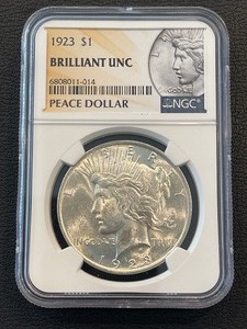 1923 Peace Dollar NGC Brilliant Uncirculated