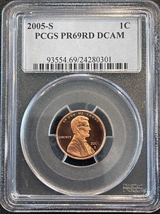 2005-S Lincoln Cent Proof PCGS PR69 Red Deep Cameo
