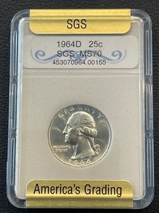 1964-D Washington Quarter SGS MS70