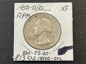 1950-DD Washington Quarter