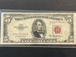 Red Seal $5 Dollar Bill