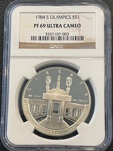 1984-S Olympic Silver Dollar Proof NGC PF69 Ultra Cameo