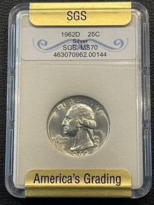 1962-D Washington Quarter SGS MS70