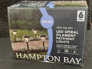 lot 6 image: A1 - Hampton Bay LED Spiral Filament Pathway Lights - 6 Pack