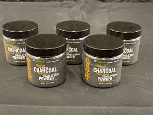 lot 183 image: Lot of 5 inVitamin Natural Activated Charcoal Tooth & Gum Powder, Citrus Flavor, 2.75 oz Each