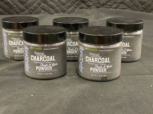 lot 181 image: Lot of 5 inVitamin Natural Activated Charcoal Tooth & Gum Powder - Peppermint Flavor