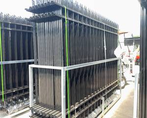 lot 160 image: Powder Coated Galvanized Steel Fence with Posts - 200 ft