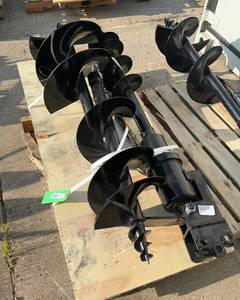 lot 202 image: Set of 3 Excavator Augers  1 inch pins