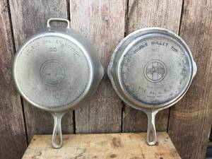 lot 6 image: Wonderful Vintage Griswold Nickel Double Skillet 90