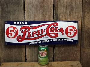 lot 19 image: Rooney Pepsi-Cola Porcelain Sign