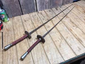 lot 49 image: 2 Antique French Fencing Swords - Brunon a Cotatay