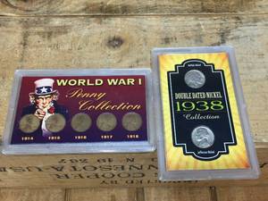 lot 95 image: WWI Penny Collection - 1938 Double Dated Nickel Collection