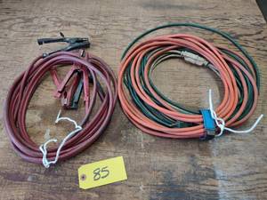 lot 85 image: (3) Cords & Jumper Cables...