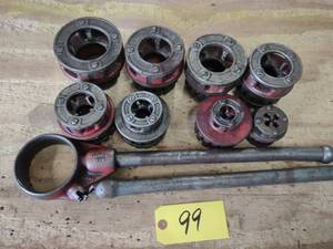 lot 99 image: Ridgid Tap Handle with Taps, 2, 1 1...