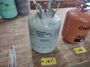 lot 167 image: Refrigerant Tank with 407C, 29lbs....